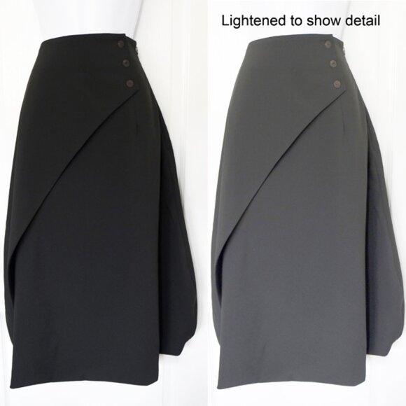 Sarah Pacini calf-length architectural wool skirt - Picture 1 of 8
